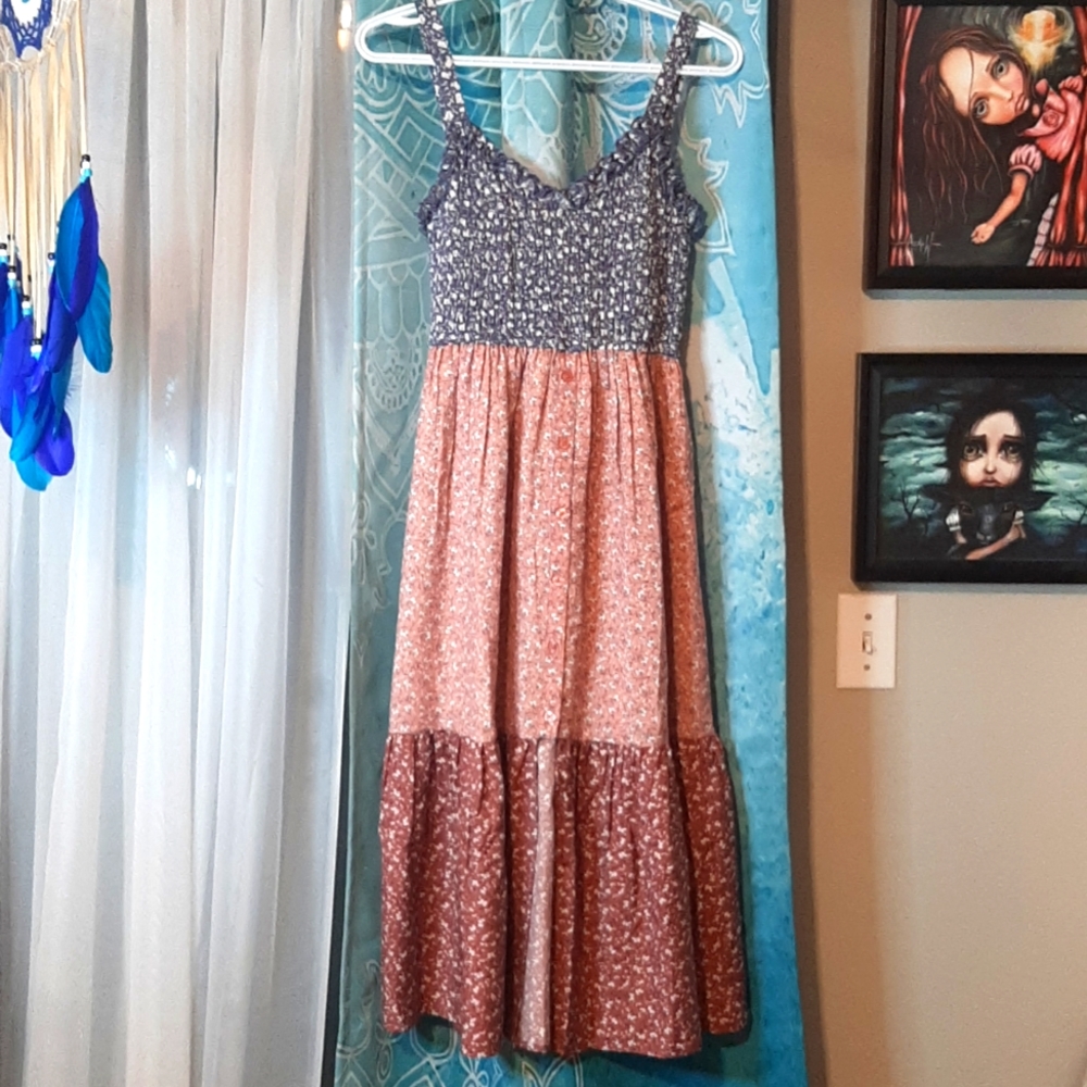 ⭐ HOST PICK ⭐ Boho three color tiered midi dress